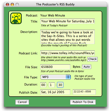The Podcast RSS Buddy software
